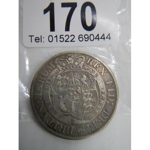 170 - A George III silver half crown, 1818.