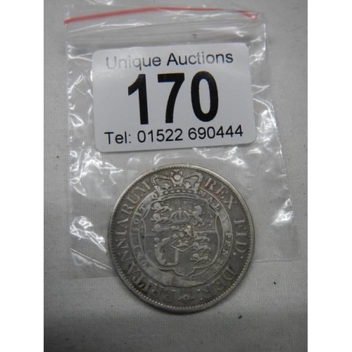 170 - A George III silver half crown, 1818.