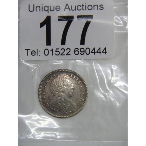 177 - A 1702 Maundy four pence coin.