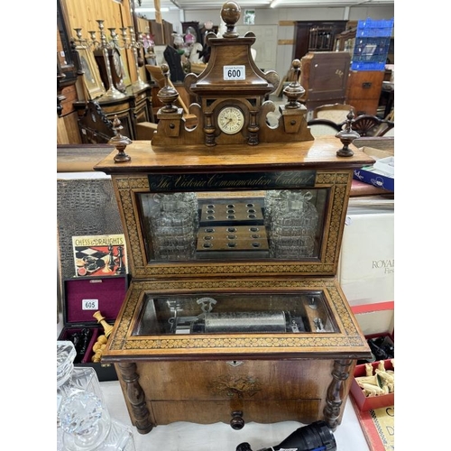 600 - The Victoria Commemorative Cabinet - A top quality Victorian music box incorporating drinks cabinet ... 