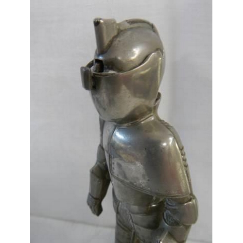 181 - A mid 20th century table lighter in the form of a standing knight.