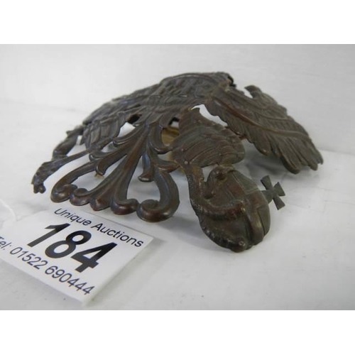 184 - An original WW1 German Prussian Eagle front plate badge from a Picklehaube helmet, approx. 10.5 x 12... 