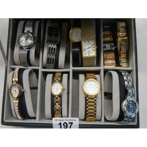 197 - Ten assorted ladies wrist watches