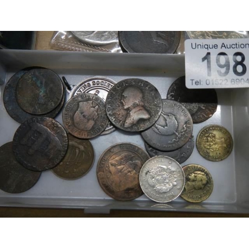 198 - A mixed lot of old coins.