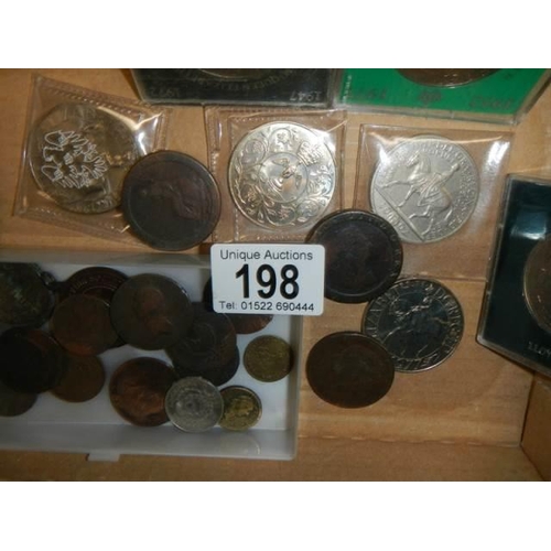 198 - A mixed lot of old coins.