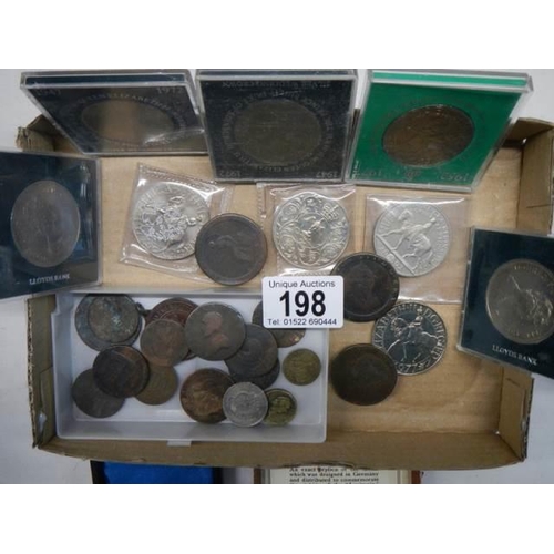 198 - A mixed lot of old coins.