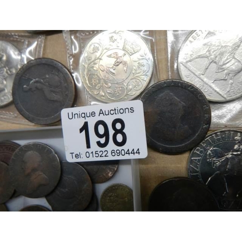 198 - A mixed lot of old coins.