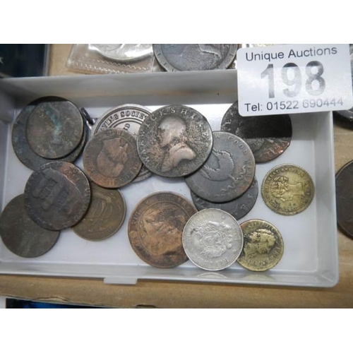 198 - A mixed lot of old coins.