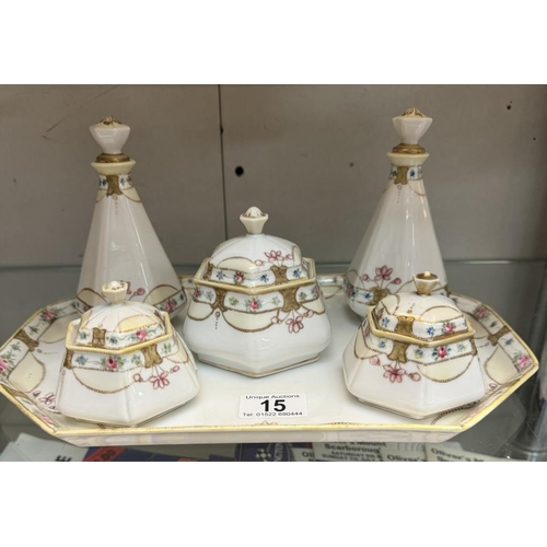 15 - A vintage dressing table set