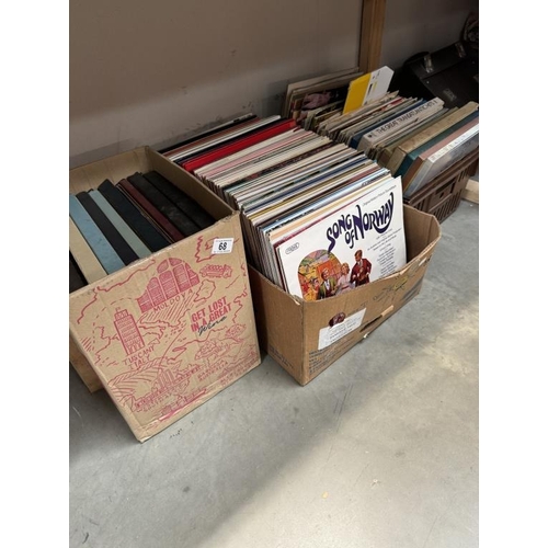 68 - 3 Boxes of mixed LPs & box sets including Artie Shaw, Bob Newhart etc