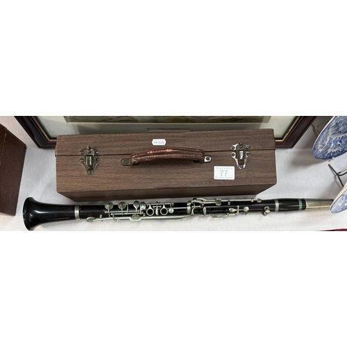 77 - A cased clarinet