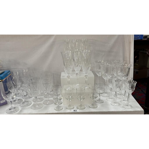 83 - Various sets of drinking glasses (6's & 4's) including crystal