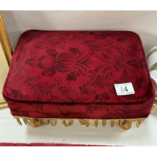 84 - A 'Miss Muffet Product' small hinged foot stool