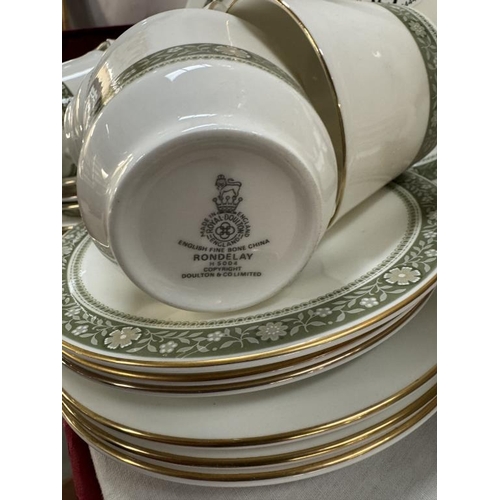 85 - A Royal Doulton 'Rondelay' tea set of cups, saucers & side plates. Approximately 47 pieces