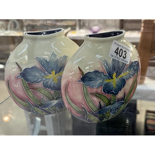 403 - A pair of lovely Tupton ware moon vases