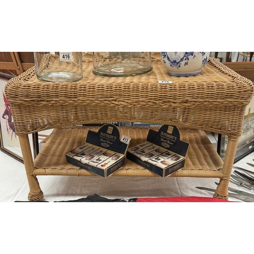 418 - A Wicker conservatory side table