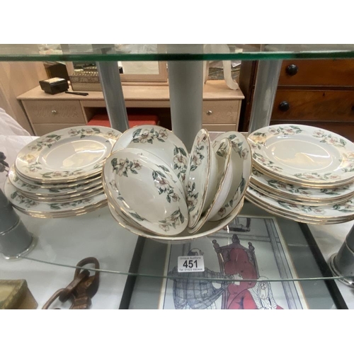 451 - A 25 piece fine bone china dinner set by Crown Staffordshire