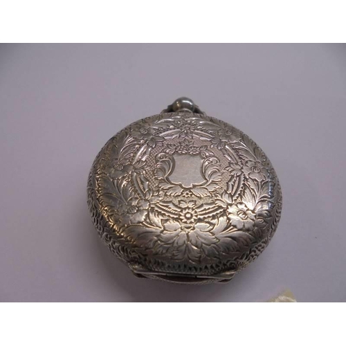 1003 - A Victorian ladies silver fob watch.