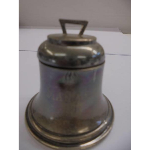 1117 - An unusual bell shaped silver inkwell.