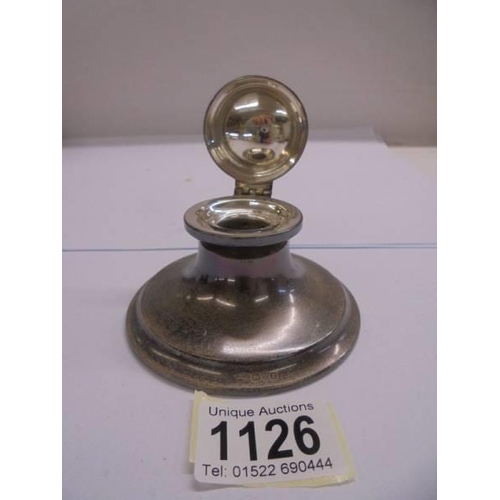 1126 - A silver inkwell.