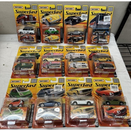 11 - 2 complete Matchbox Superfast dealer/retail/trade boxes (24 models )