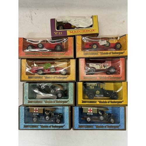 3 - 8 Matchbox models of yesteryear & 1 other in wood grain boxes