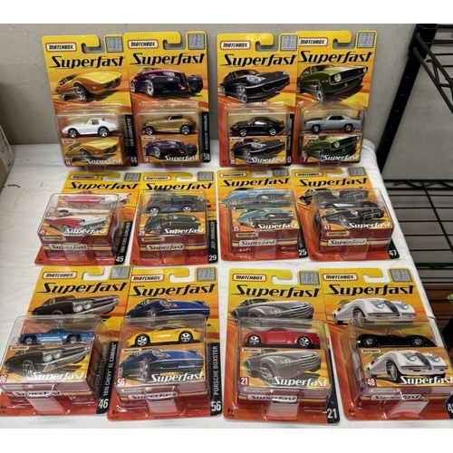 9 - 2 complete Matchbox Superfast dealer/retail/trade boxes (24 models)