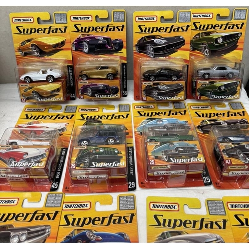 9 - 2 complete Matchbox Superfast dealer/retail/trade boxes (24 models)