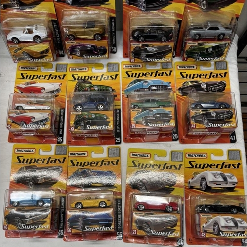 9 - 2 complete Matchbox Superfast dealer/retail/trade boxes (24 models)