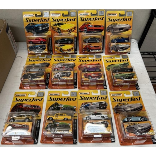 9 - 2 complete Matchbox Superfast dealer/retail/trade boxes (24 models)