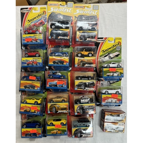 17 - A box of Matchbox Superfast in blister packs with boxes