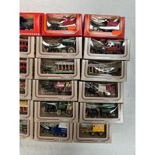 18 - A large box of Lledo horse drawn vehicles