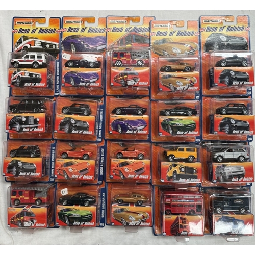 23 - Matchbox Best Of British trade box of 24 and another of 20 (44 cars in total) with booklets