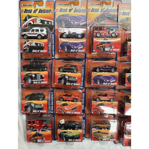 23 - Matchbox Best Of British trade box of 24 and another of 20 (44 cars in total) with booklets