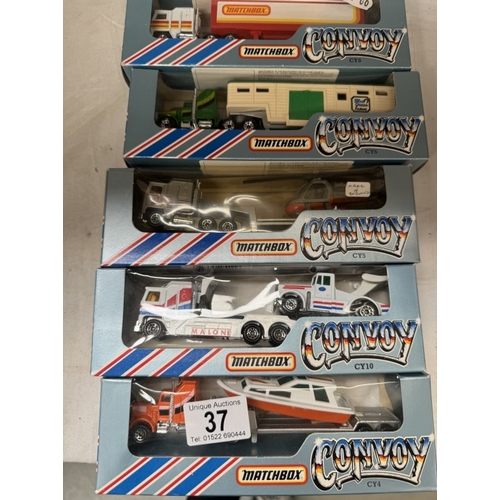 37 - 10 Matchbox Convoy lorries in boxes