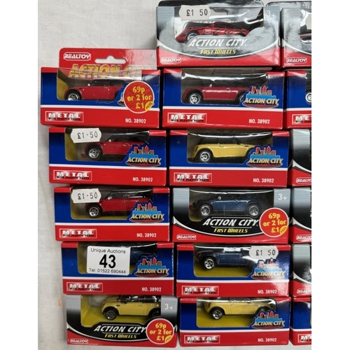 43 - 23 Action City fast wheels diecast cars in boxes