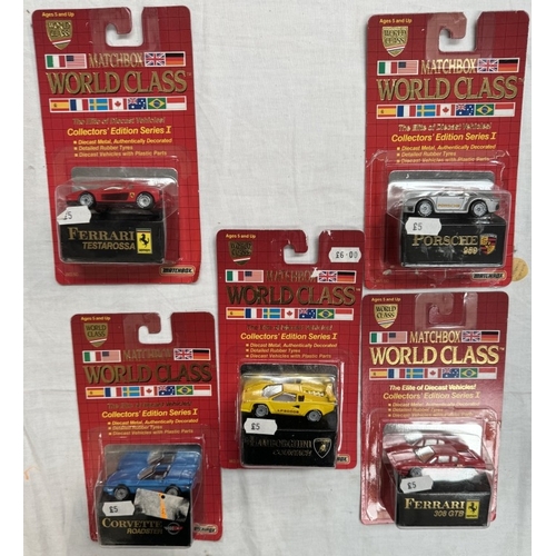 44 - 5 Matchbox world class models, 4 Matchbox around the world and 2 across America 50th birthday series... 