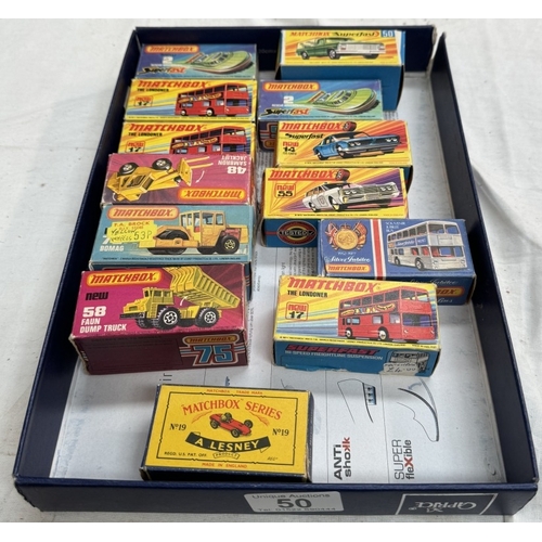 50 - 13 boxed Matchbox including Superfast