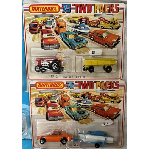 60 - 11 Matchbox twin pack vehicles in blister packs