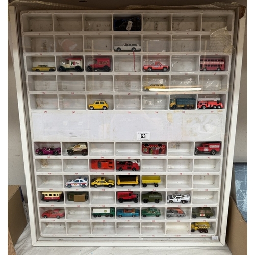 63 - Matchbox shop display a/f with cars including Superfast in very good to mint condition