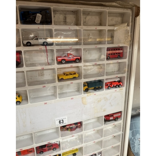 63 - Matchbox shop display a/f with cars including Superfast in very good to mint condition