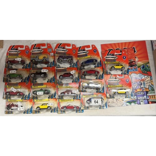 64 - 17 Matchbox hero city vehicles in blister packs