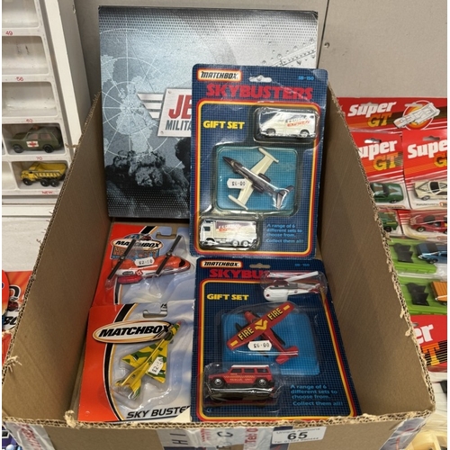 65 - 2 Matchbox sky busters gift sets and 2 others, Corgi Concorde and Atlas Jet age military aircraft