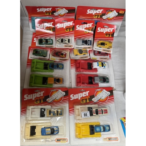 66 - 14 Matchbox Super GT models in blister packs