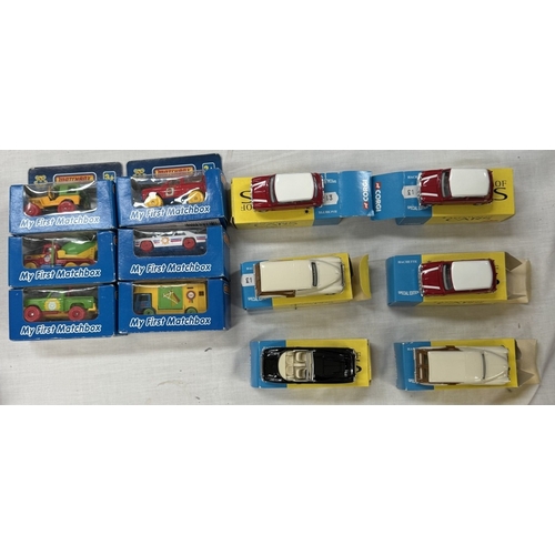 69 - 6 boxed 'My first Matchbox' and 6 Corgi Solido century of cars models