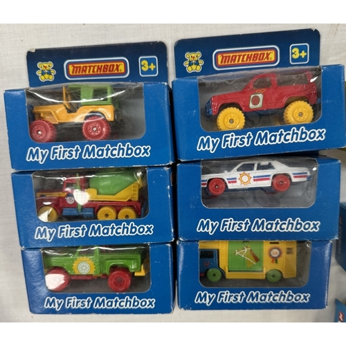 69 - 6 boxed 'My first Matchbox' and 6 Corgi Solido century of cars models