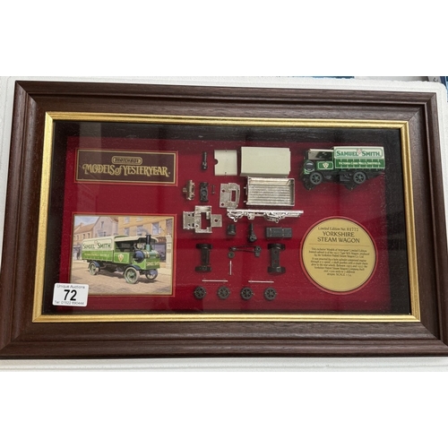 72 - A Matchbox yesteryear limited edition No01772 Yorkshire steam wagon componant display cabinet