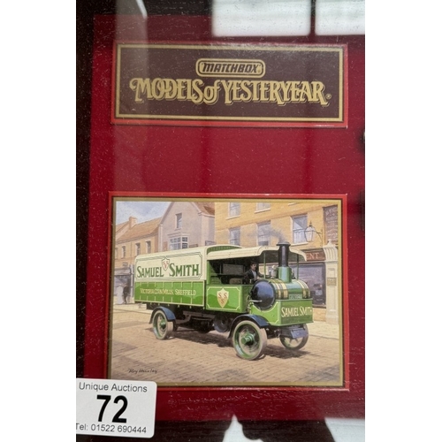 72 - A Matchbox yesteryear limited edition No01772 Yorkshire steam wagon componant display cabinet