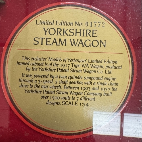 72 - A Matchbox yesteryear limited edition No01772 Yorkshire steam wagon componant display cabinet