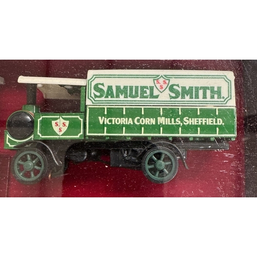 72 - A Matchbox yesteryear limited edition No01772 Yorkshire steam wagon componant display cabinet